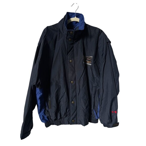 Stormtech WRX-1 Jacket Size Medium Three Star Trucking Bomber Navy/Royal Nylon - Picture 1 of 7